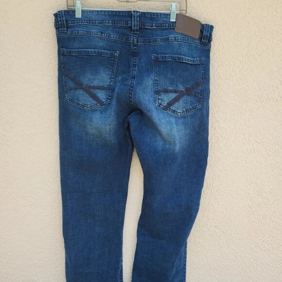 TK Axel Men's Dark Wash Slim Boot Denim Jeans Sz 38x32 - Picture 4 of 5